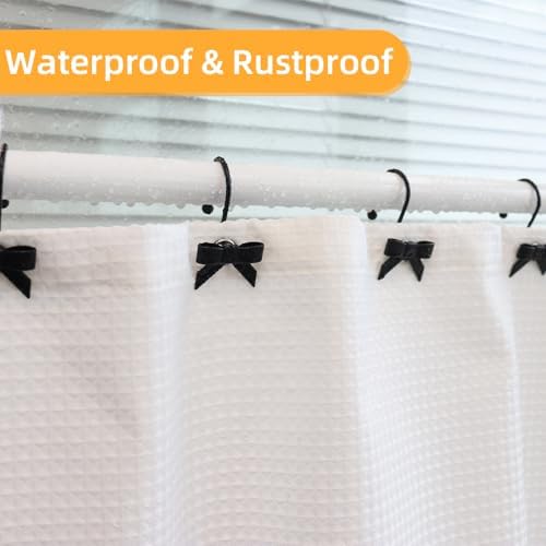 Decorative Shower Curtain Hooks, Luxury Bowknot Shower Curtain Rings, Modern - Image 3
