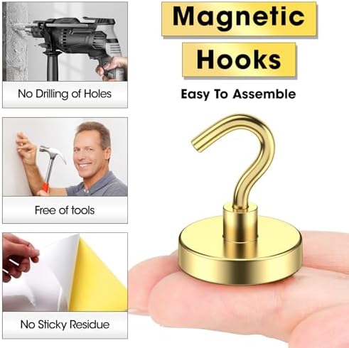 VNDUEEY Magnetic Hooks, 80 Lbs Heavy Duty Earth Magnets - Image 3