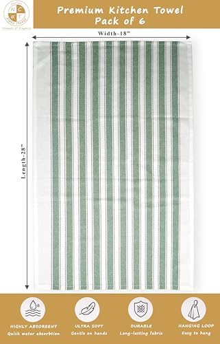 Pack of 6 Cotton Kitchen Towels Set, Dish Towels, Cleaning Rags, Kitchen Dish - Image 4