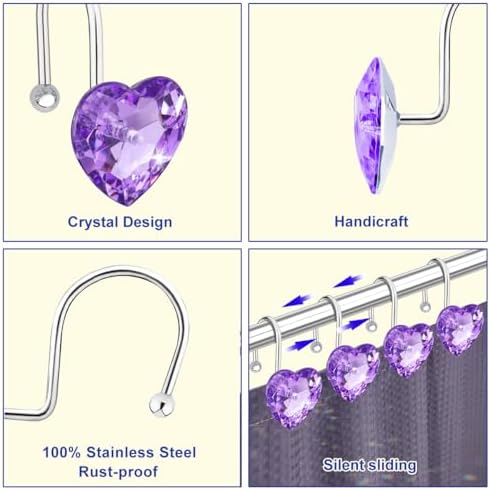 Shower Curtain Hooks Rings for Bathroom - Image 3