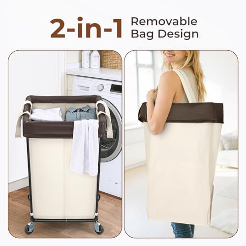 160L Rolling Laundry Basket - Image 5