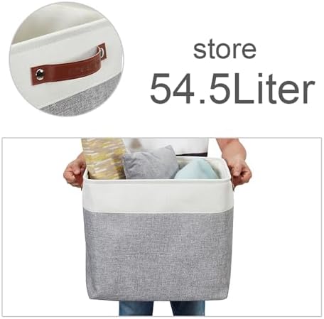 DECOMOMO Extra Large Storage Baskets, 54.5L Fabric Storage Bins 3 Pack - Image 5