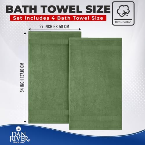 DAN RIVER 600 GSM Cotton Large Bath Towels Set of 4, 27 x 54 Inches - Image 2