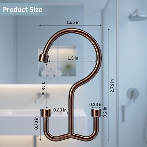 OEH Shower Curtain Hooks, Durable Shower Curtain Hooks Rust Proof, Shower Rings - Image 2