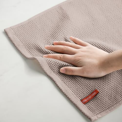 Artoid Mode 100% Cotton Brown Waffle Weave Kitchen Dish Cloths, 12x12 Inch - Image 5