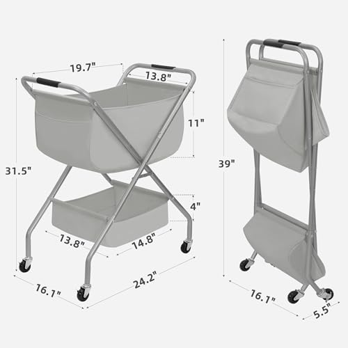 STORAGE MANIAC Collapsible Laundry Cart - Image 2