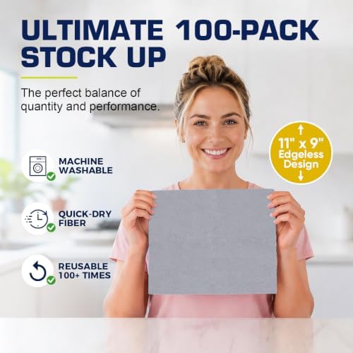 GLIMGLINT Microfiber Cleaning Cloth 200 Pack, Reusable Paper Towels 11 x 9 - Image 6