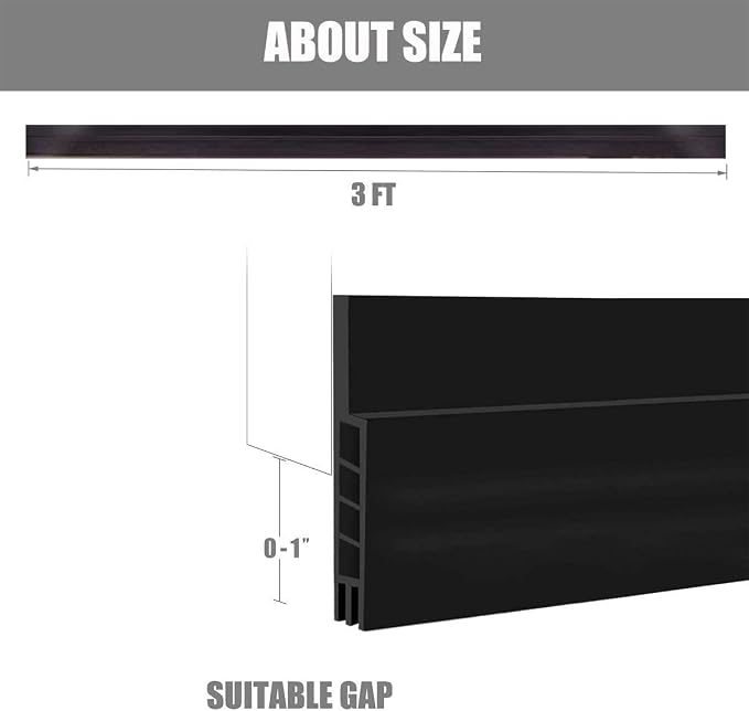 Suptikes 2 Pack Door Draft Stopper，Door Sweep - Image 2
