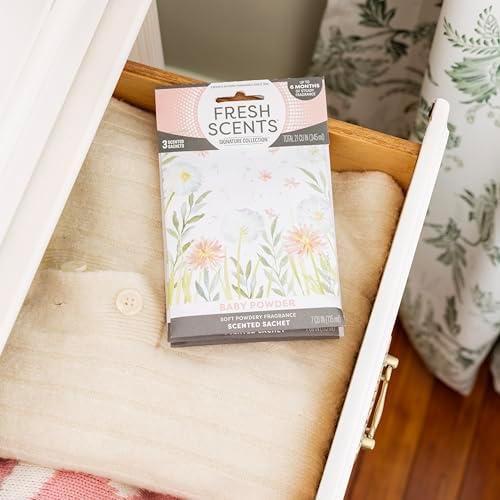 Fresh Scents Baby Powder Scented Sachets 6 Pack - Image 5