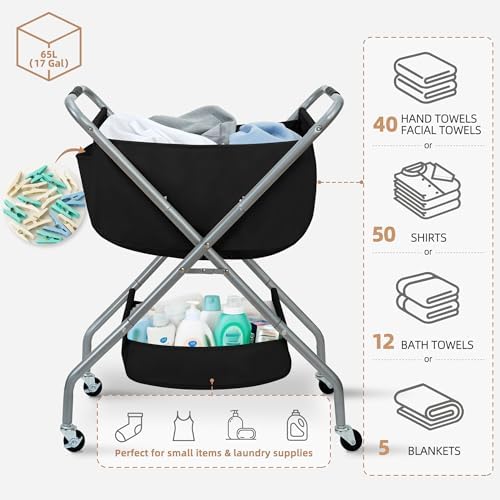 STORAGE MANIAC Collapsible Laundry Cart - Image 4