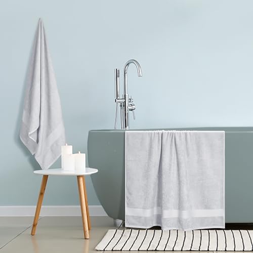 GLAMBURG Premium Cotton Oversized 2 Pack Bath Sheet 35x70-100% Pure Cotton - Image 4