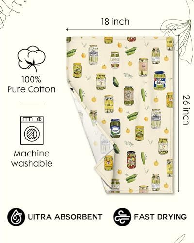 Miss Adola 150GSM Flour Sack Kitchen Towels Set of 2, Canned Kimchi - Image 4