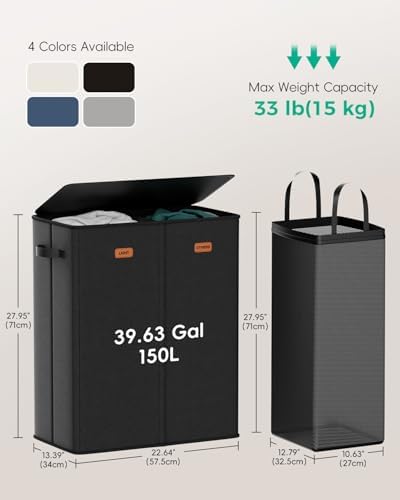 150L Double Laundry Hamper - Image 3