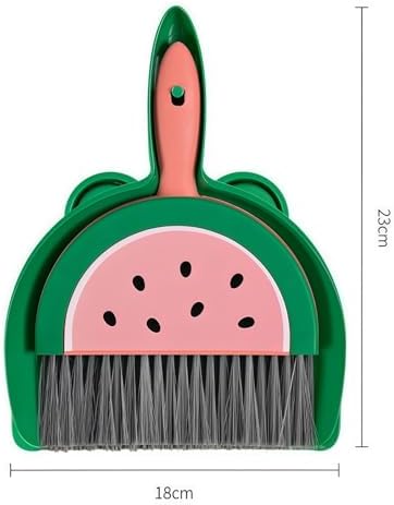 1Pcs Small Broom and Dustpan Set Cute Little Yellow Green Hand Mini Broom and - Image 3