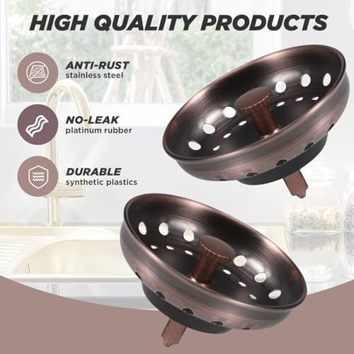 Retisee 2 Pcs Kitchen Sink Stopper Strainer Stainless Steel Drain Strainers - Image 5