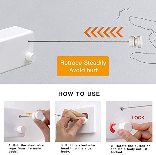 JOOM Retractable Clothesline Indoor, Dual 2 x 13.8 FT Clothes Lines - Image 3