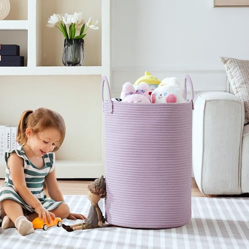 80L Extra Large Purple Hamper Laundry Basket - Image 2