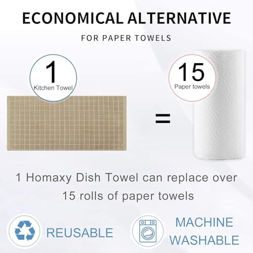 Homaxy 100% Cotton Terry Kitchen Towels, 7 Pack - Image 7