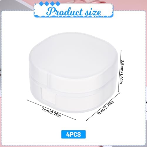 QfwdfcTrenz 4Pcs Plastic Cotton Round Holder Cosmetic Cotton Pad Holder White - Image 2