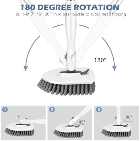 SetSail Tile Tub Scrubber Brush 3-in-1 Long Handle Shower Brush - Image 3