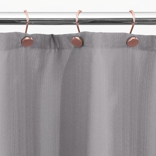 Rose Gold Shower Curtain Hooks: Rust Proof Metal Curtain Rings - Image 6