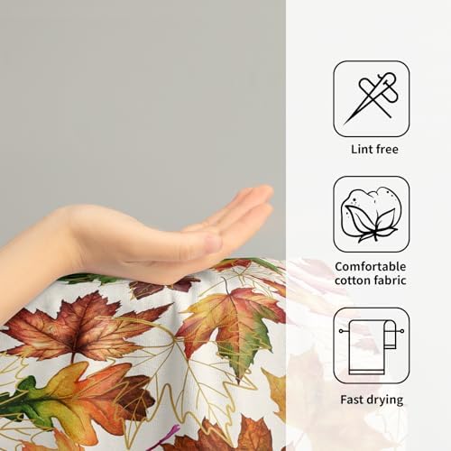 Autumn Burnt Orange Fall Leaf Kitchen Tea Dish Towels 2 Pack Fall Colorful - Image 4