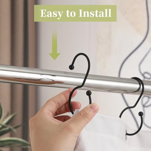 Goowin Shower Curtain Hooks, Anti-Fall S-Shaped Shower Curtain Ring, Decorative - Image 5