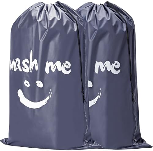 HOMEST 2 Pack XL Wash Me Travel Laundry Bag, Dirty Clothes Organizer, Large by HOMEST