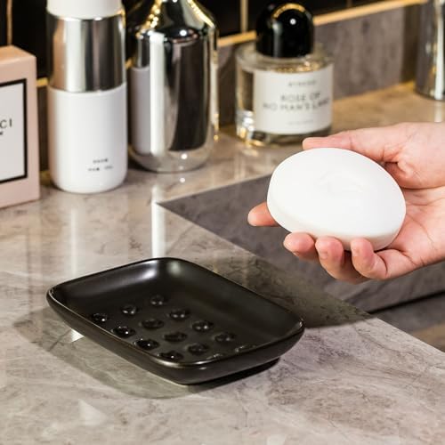 Miamolo Soap Dish, Ceramic Soap Holder Shower Soap Dish - Image 2