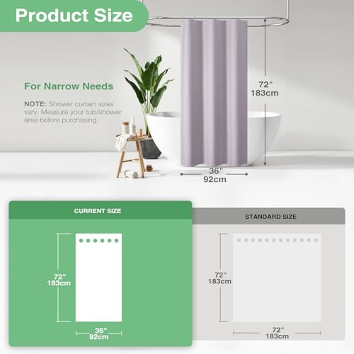 Dynamene Stall Waffle Shower Curtain 256 GSM Heavy Fabric 36x72 Lavender - Image 3