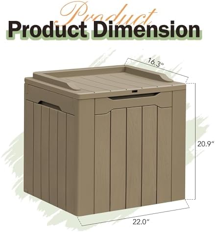 Greesum 31 Gallon Resin Deck Box All Weather Outdoor Storage Boxes - Image 5