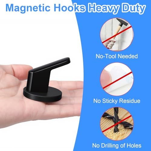 7 PCS Heavy Duty Magnetic Hooks, 150Lb Strong Neodymium Magnets - Image 4