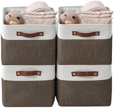 DECOMOMO Storage Bins, Large Fabric Storage Baskets by DECOMOMO