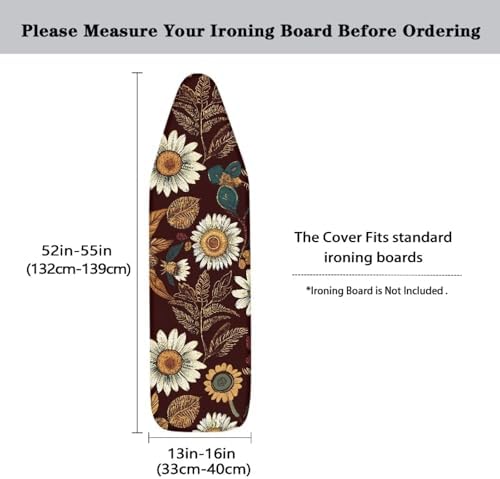 Daisy Print Ironing Board Cover Standard Size 15x54 Inch Iron Cover - Image 5