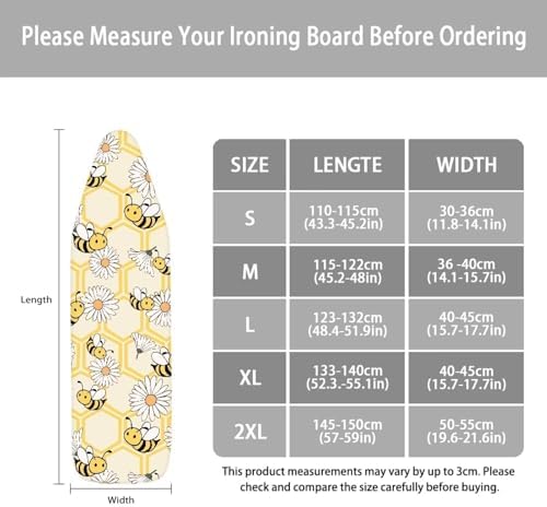 Cute Bees Pattern Ironing Board Cover Soft Ironing Board Cover, Non Stick - Image 6