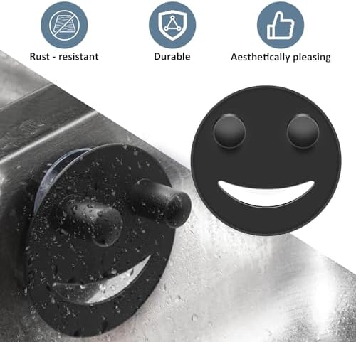 Yoshiky Stainless Steel Smiley Face Sponge Holder, Kitchen Accessories Decor - Image 4