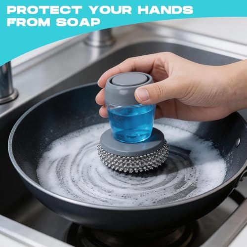 Comfort Grip Soap Dispensing Kitchen Scrub, 2026 Soap Dispenser Cleaning - Image 4