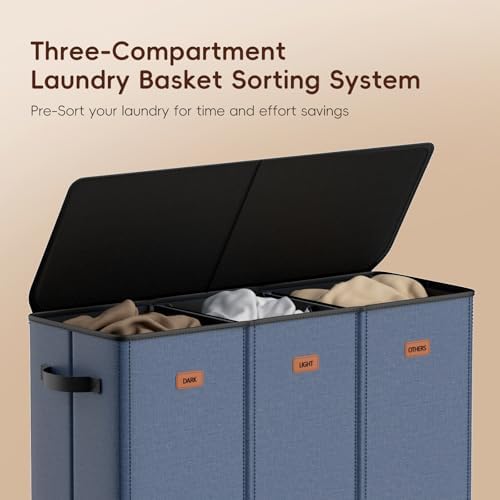 185L Laundry Hamper 3 Section, Laundry Hamper - Image 5