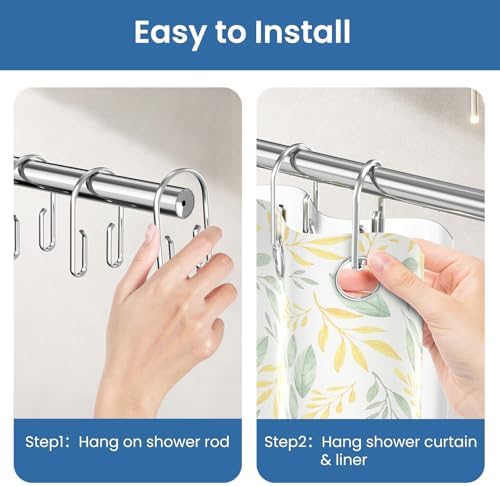 Chrome Shower Curtain Hooks Rings，Double Sided Shower Curtain Hooks Rust - Image 7