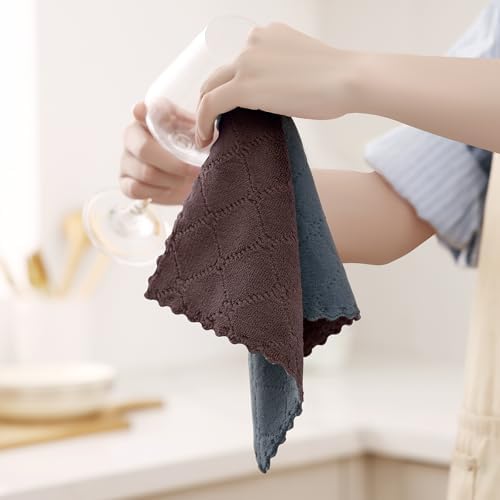Homaxy 12 Pack Super Soft Dish Cloths, Dark Grey & Brown - Image 5