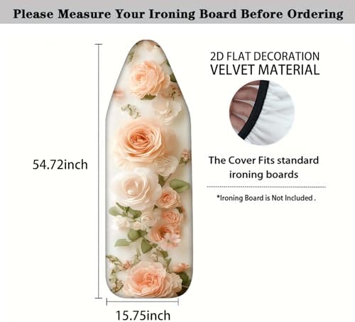 Nuxovilar Blush Pink Roses Ironing Board Cover 15x54 Polyester - Image 4