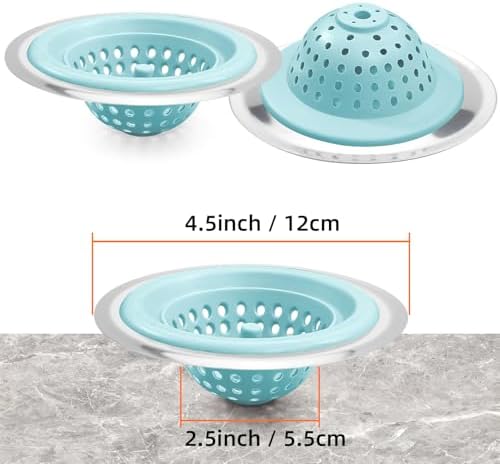 Silicone Strainer for Kitchen Sink, 2 Pack, Stainless Steel Reinforced - Image 5