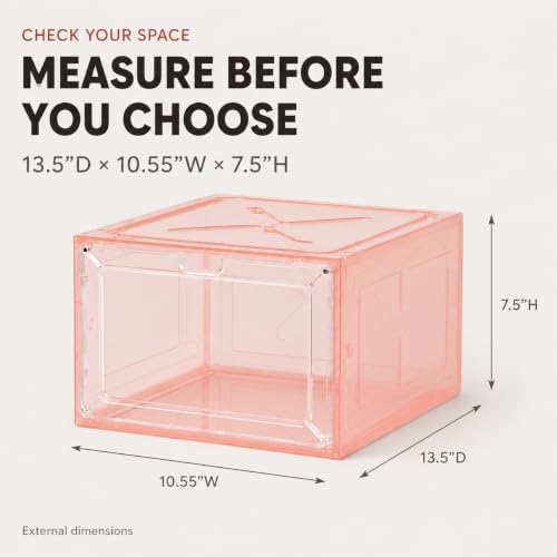 Stackable Clear Pink Shoe Boxes 6 Pack - Image 3