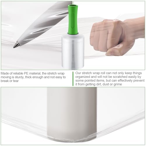 Jutom 8 Pcs Mini Stretch Film Industrial Shrink Wrap Roll Plastic Film - Image 3