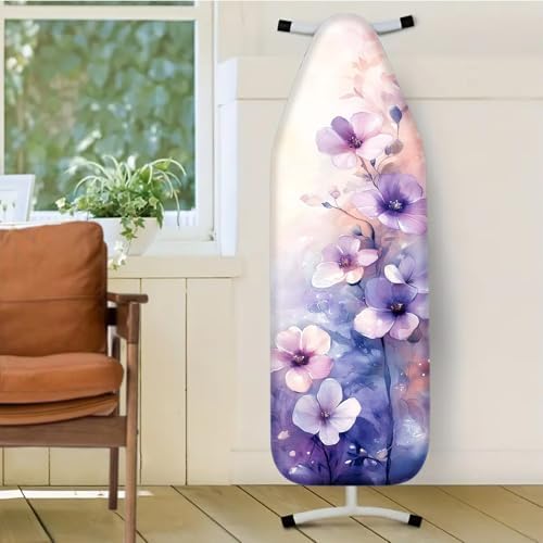 Nuxovilar Watercolor Purple Pink Ironing Board Cover Cotton 15"x54" - Image 2