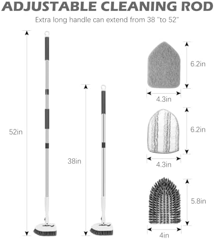 SetSail Tile Tub Scrubber Brush 3-in-1 Long Handle Shower Brush - Image 2