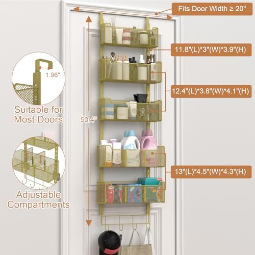VyGrow Over The Door Organizer, Metal Door Organizer Hanging - Image 3