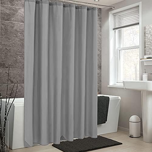 ALYVIA SPRING 72x74 Long Waterproof Fabric Shower Curtain or Liner Grey - Image 6