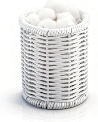 Rattan Jars, Cotton Pad Floss Jar Bathroom Vanity Desk Storage by Dealpoli