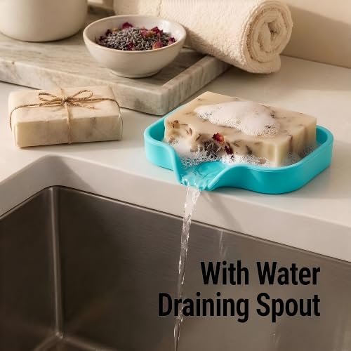 Zulay Kitchen Small Silicone Sponge Holder – Space-Saving Sink Organizer Tray - Image 2